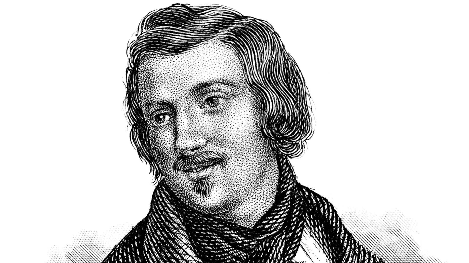 Portrait von Honoré de Balzac, 1799 - 1850, ein französischer Schriftsteller Portrait von Honoré de Balzac, 1799 - 1850, ein französischer Schriftsteller