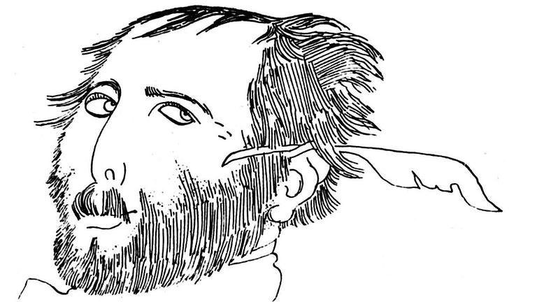 Der Theaterkritiker Alfred Kerr (1867-1946) in einer undatierten Karikatur Der Theaterkritiker Alfred Kerr (1867-1946) in einer undatierten Karikatur