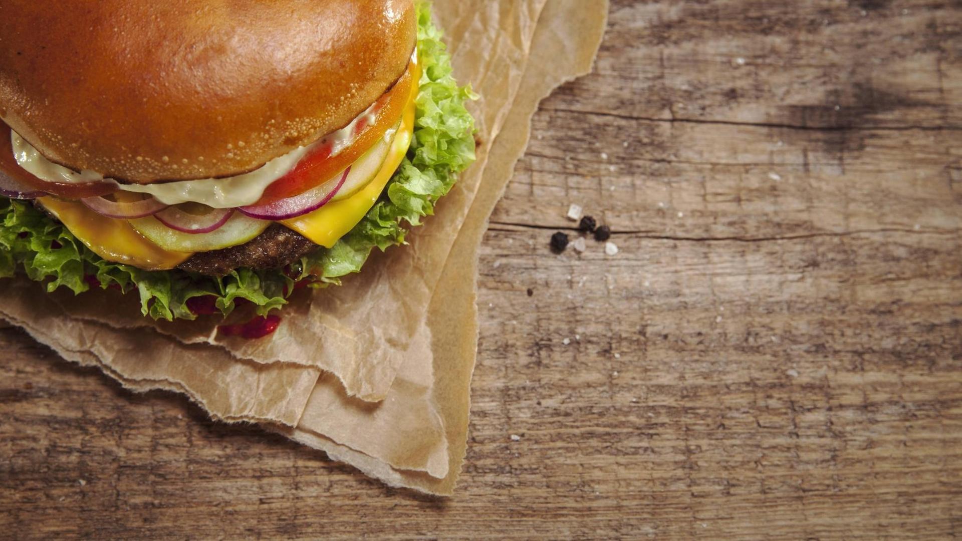 Veggie-Burger, Ansicht von oben Veggie-Burger, Ansicht von oben