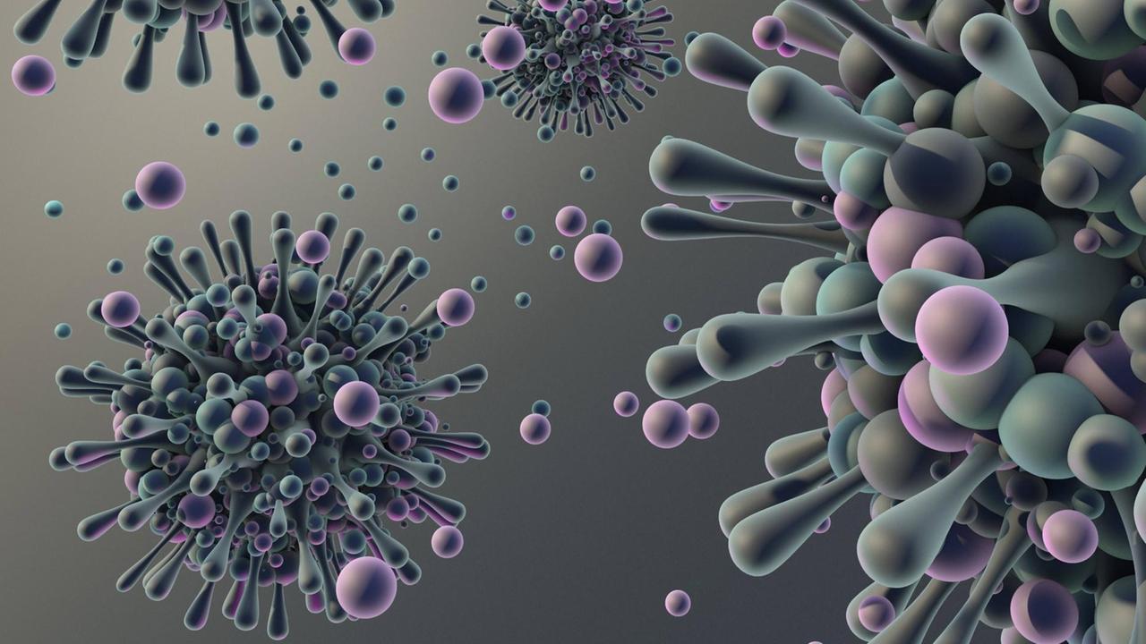 Computergenerierte Illustration eines Coronavirus.