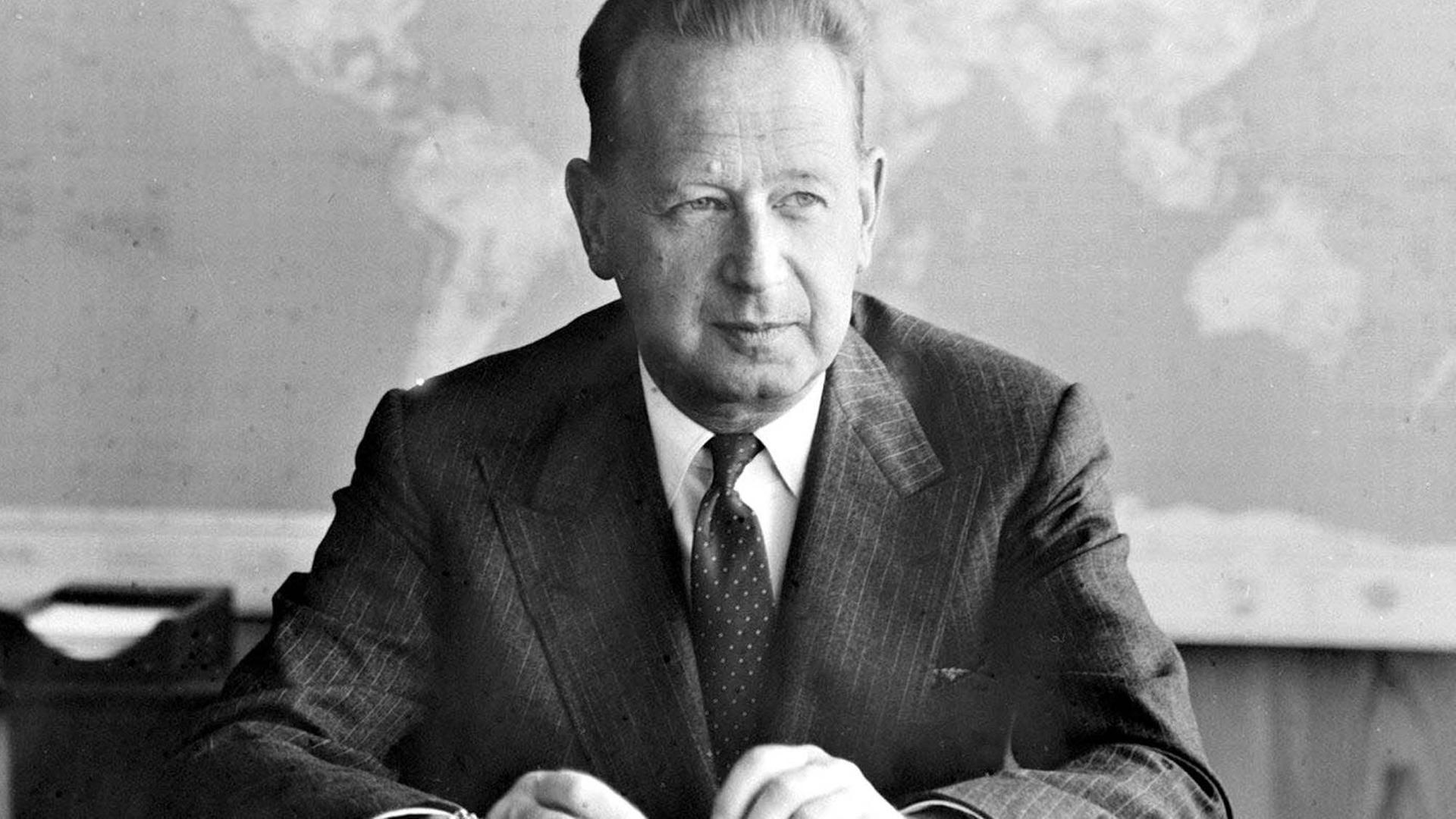 UN-Generalsekretär Dag Hammarskjöld während einer Sitzung der UNO in New York am 01.06.1960. UN-Generalsekretär Dag Hammarskjöld während einer Sitzung der UNO in New York am 01.06.1960.