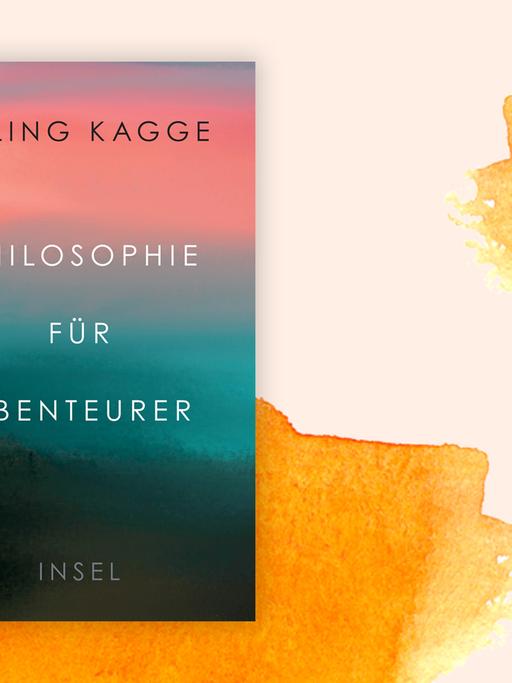 Das Buchcover "Philosophie für Abenteurer" von Erling Kagge vor einem grafischen Hintergrund
