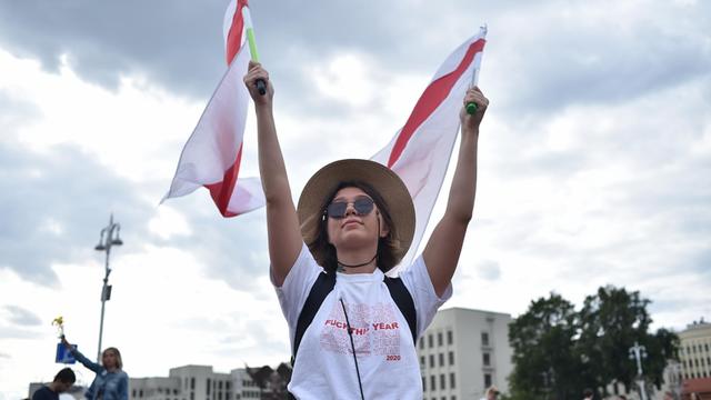 Proteste in Minsk, Belarus, am 14. August 2020