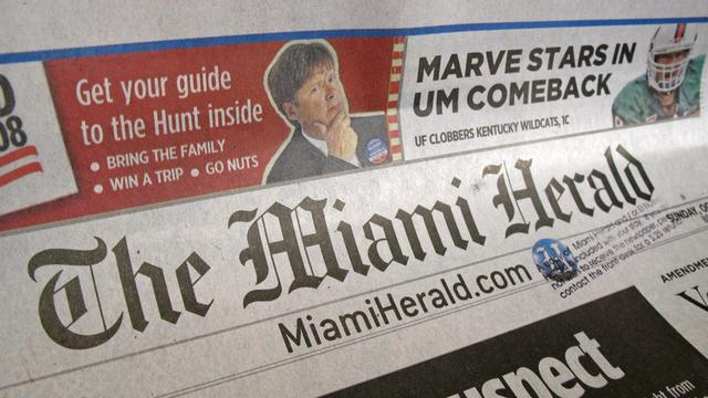 Titelseite vom Miami Herald am 27.10.2008