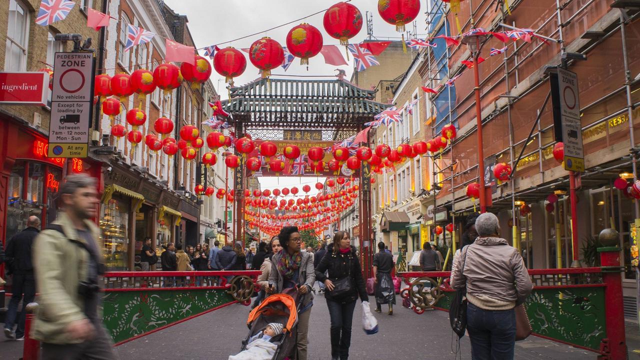 Das Geschäftsviertel Chinatown im Londoner Stadtteil Soho Das Geschäftsviertel Chinatown im Londoner Stadtteil Soho