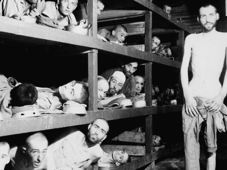 Befreite Häftlinge des Konzentrationslagers Buchenwald