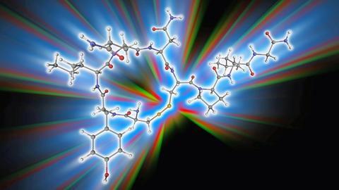 Künstlerische Darstellung eines Oxytocin-Moleküls