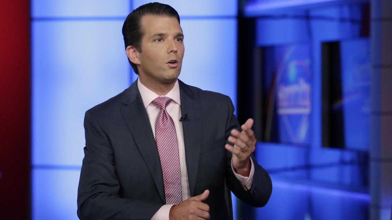 Donald Trump Jr. im Studie des Fernsehsenders Fox News. Donald Trump Jr. im Studie des Fernsehsenders Fox News.