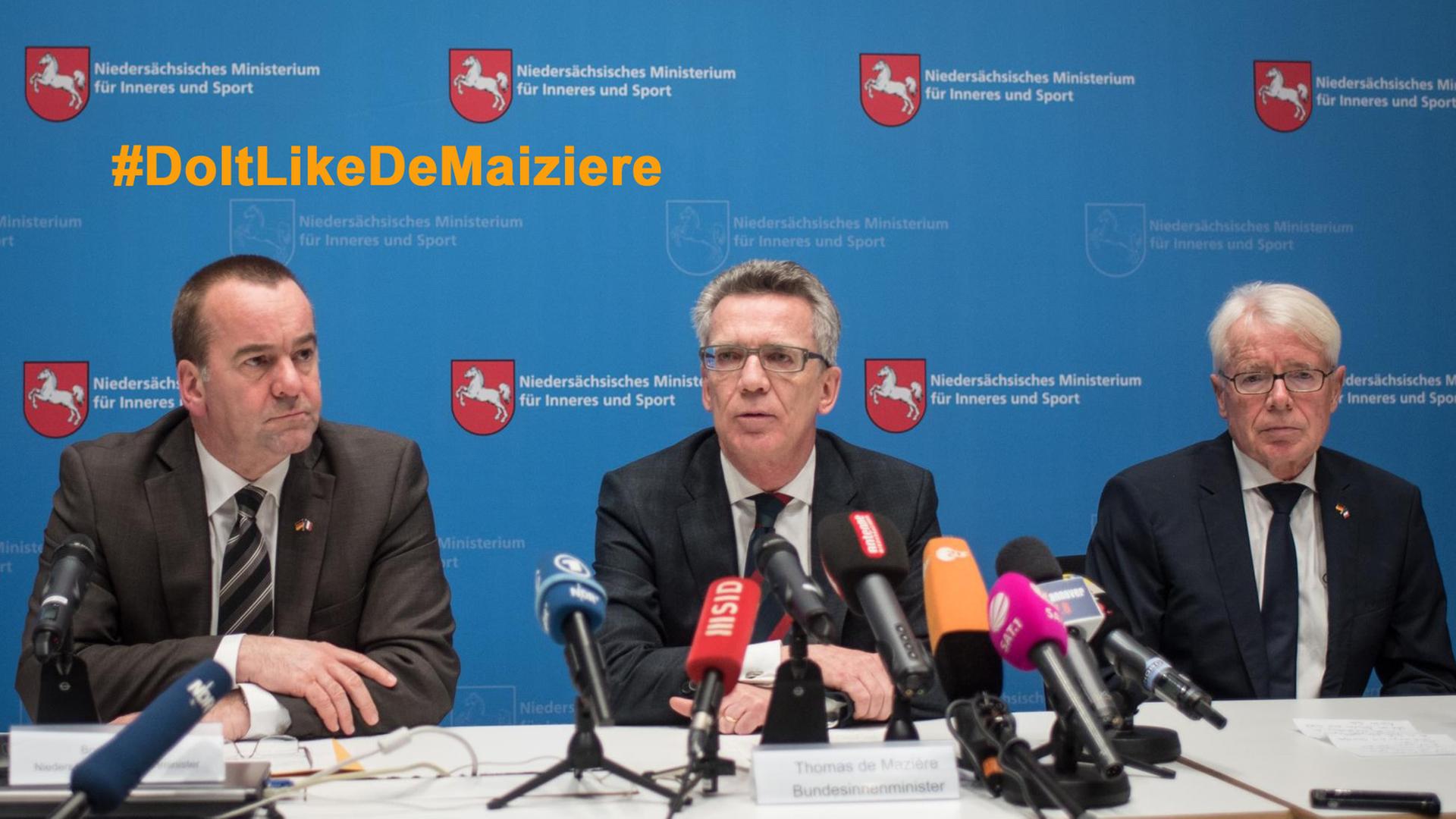 Bundesinnenminister de Maizière erläutert die Gründe für die Absage des Länderspiels Bundesinnenminister de Maizière erläutert die Gründe für die Absage des Länderspiels