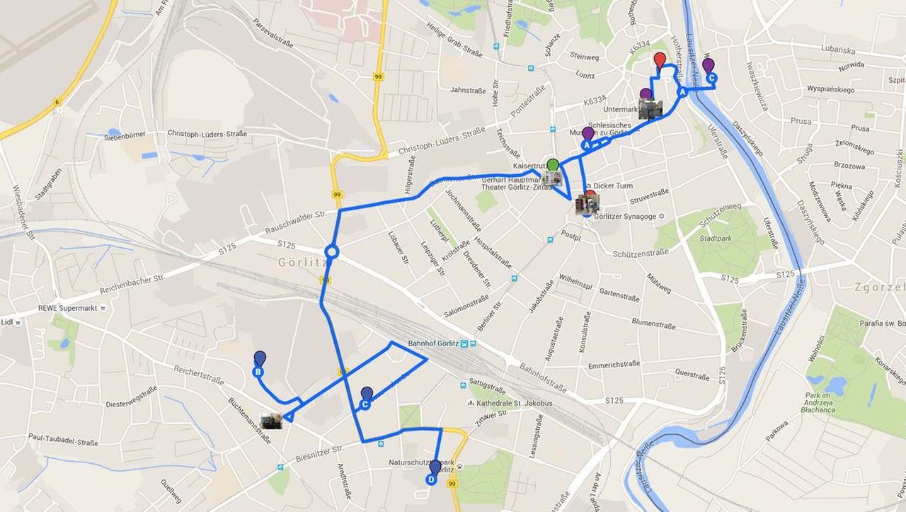Der Spaziergang durch Görlitz. Der Spaziergang durch Görlitz.