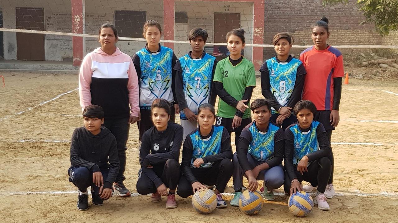 Die Mannschft der Volleyball-Mädchen aus Gurgaon. Die Mannschft der Volleyball-Mädchen aus Gurgaon.