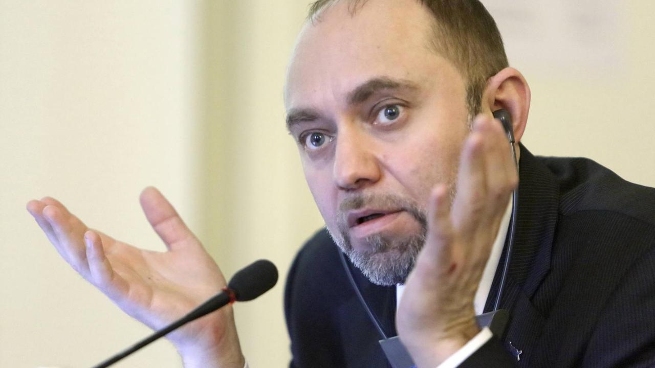 Roman Udot (Vorstandsmitglied der Bewegung zum Schutz der Wählerrechte, Golos) am 22.03.2018 in Berlin, Deutschland Roman Udot (Vorstandsmitglied der Bewegung zum Schutz der Wählerrechte, Golos) am 22.03.2018 in Berlin, Deutschland