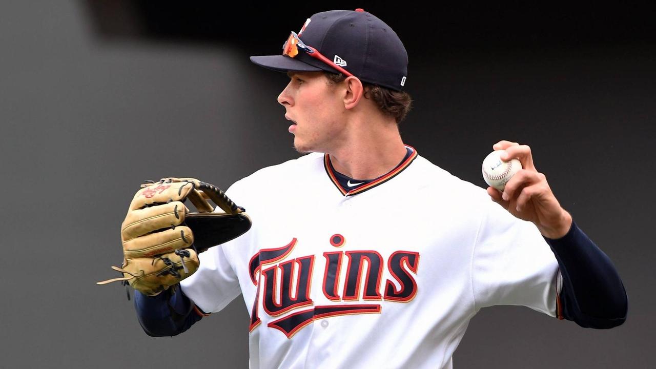 Spielszene von Max Keppler bei seinem Team Minnesota Twins. Spielszene von Max Keppler bei seinem Team Minnesota Twins.