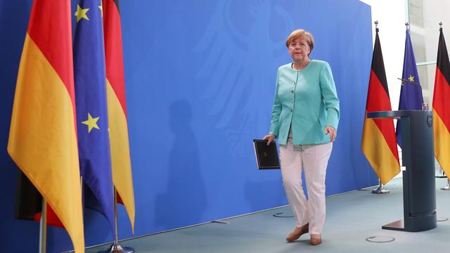 Bundeskanzlerin Angela Merkel gibt im Bundeskanzleramt eine Erklärung zum Brexit ab.