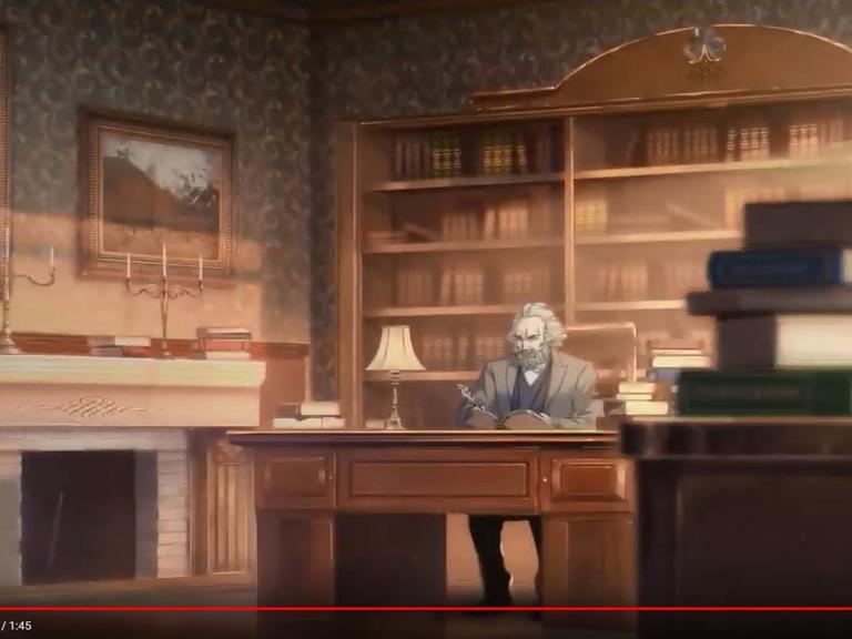 Screenshot des chinesischen Anime-Films (bilibili) über Karl Marx.