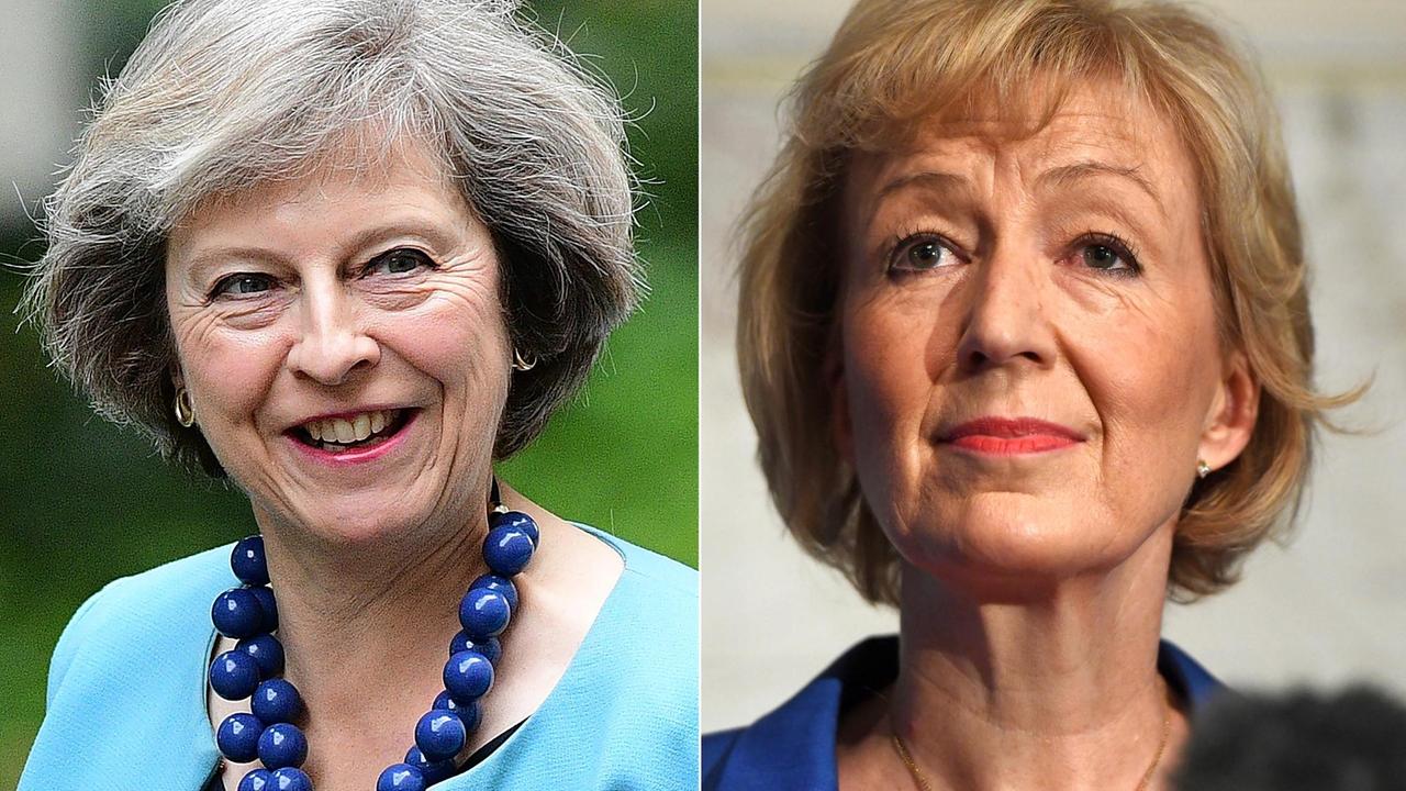 Zwei kombinierte Fotos von Theresa May und Andrea Leadsom Zwei kombinierte Fotos von Theresa May und Andrea Leadsom