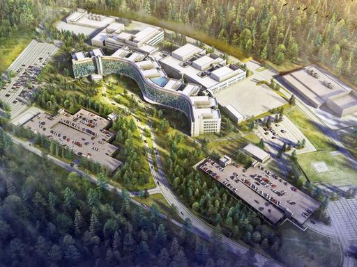 Darstellung des geplanten US-Militärkrankenhauses im rheinland-pfälzischen Weilerbach in der Nähe der US-Air-Base Ramstein