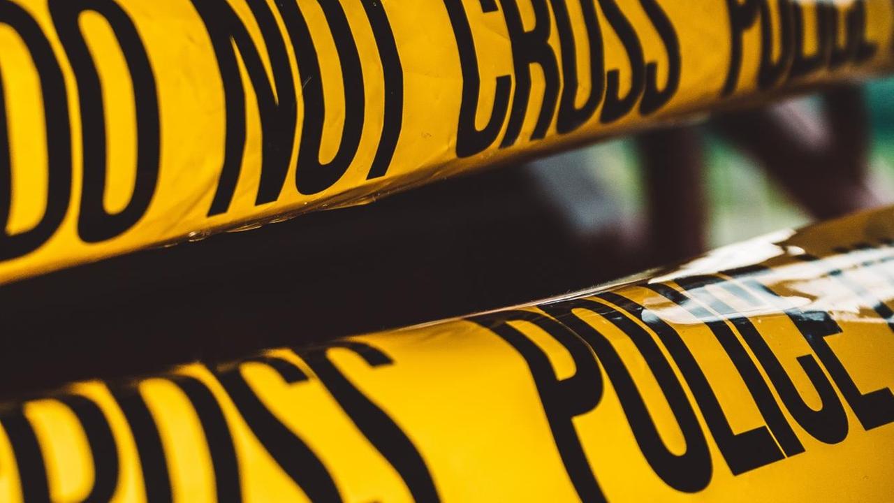 Amerikanischen Absperrband der Polizei