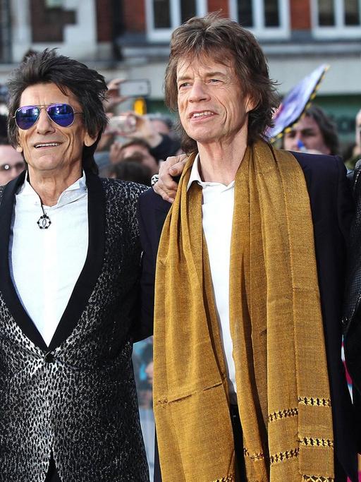 Die Rolling Stones bei ihrer Exhibitionism Ausstellungseröffnung in der Saatchi Gallery in London