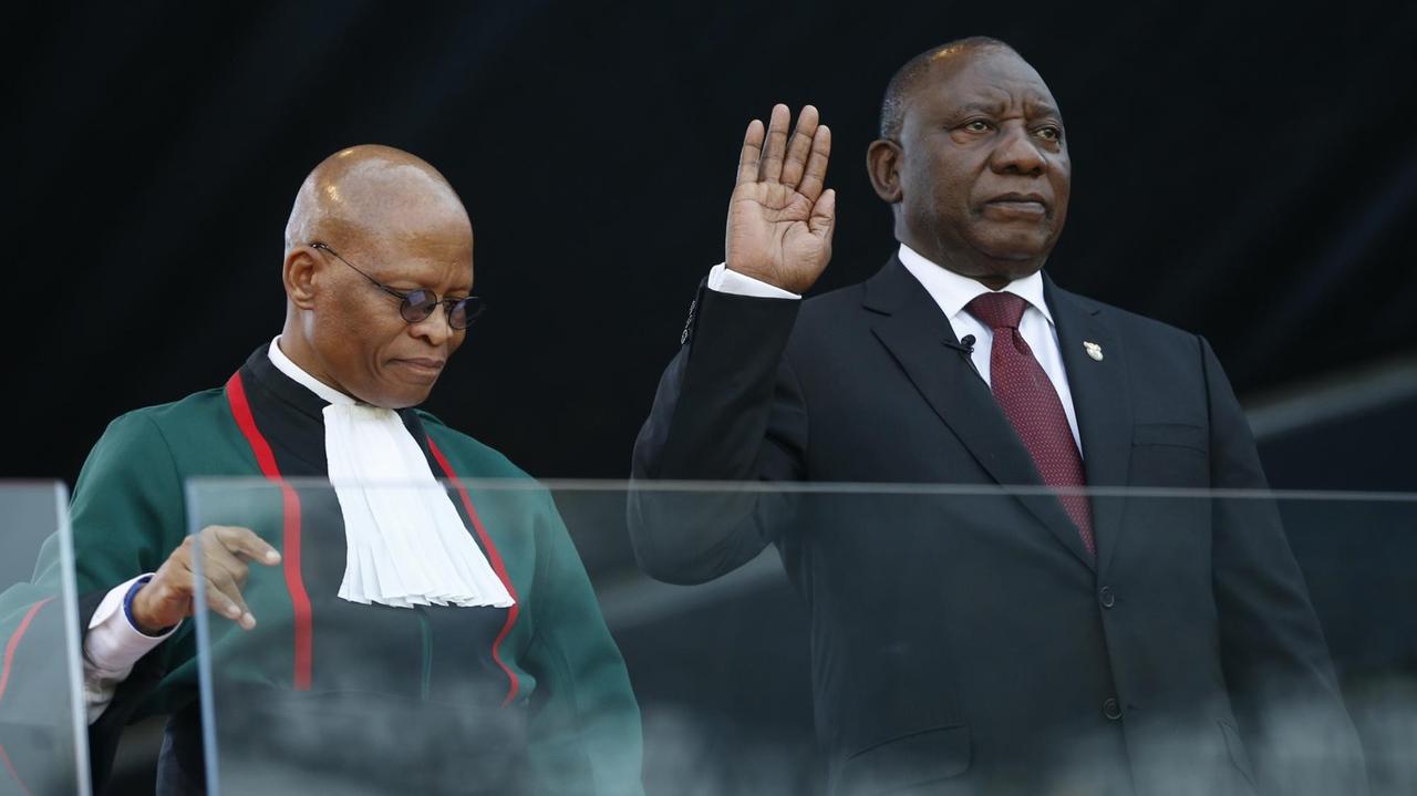 In Südafrika ist Präsident Ramaphosa vereidigt worden. In Südafrika ist Präsident Ramaphosa vereidigt worden.