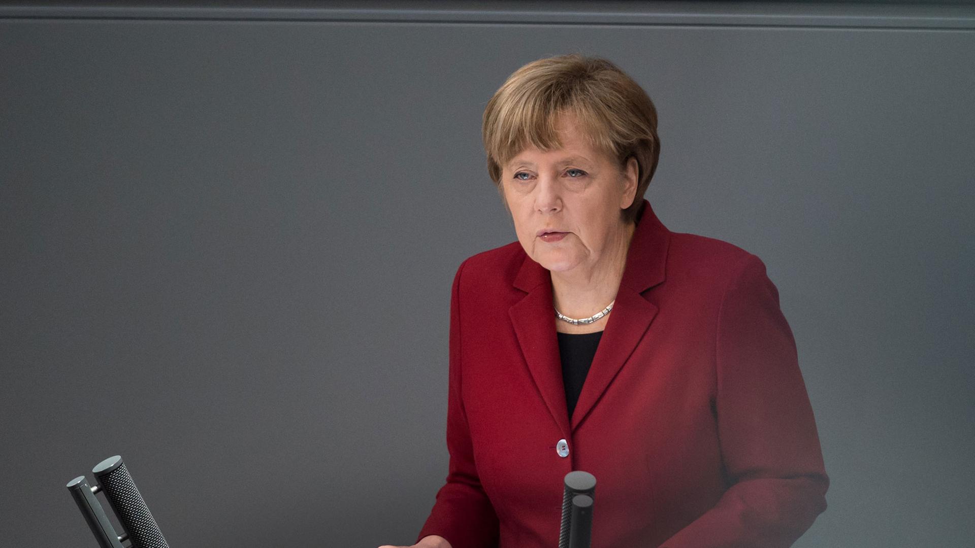 Angela Merkel im Bundestag.