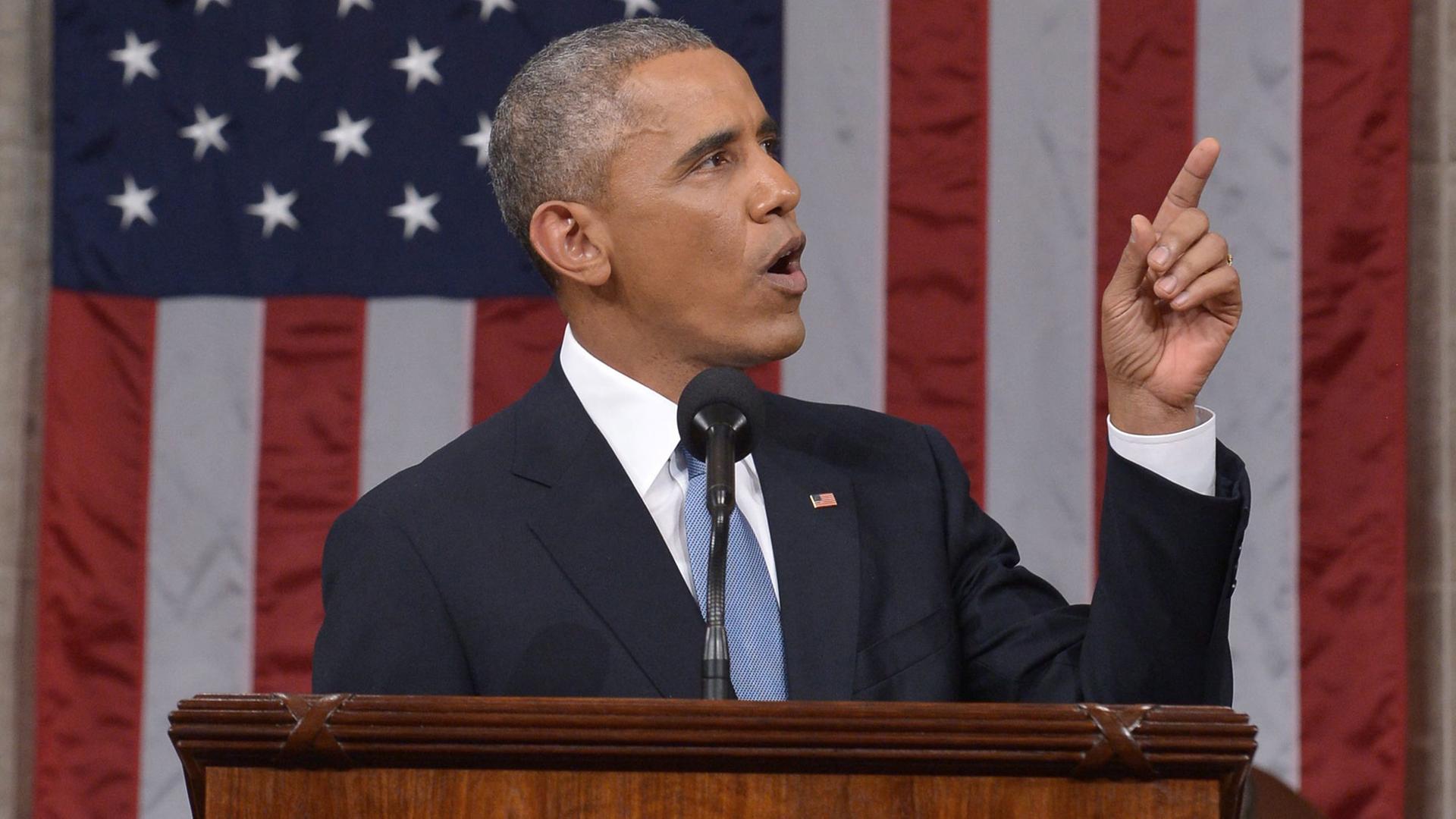 US-Präsident Barack Obama bei seiner Rede an die Nation US-Präsident Barack Obama bei seiner Rede an die Nation