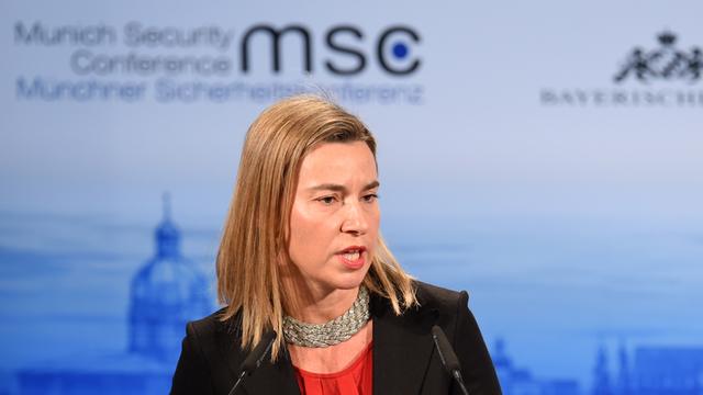Federica Mogherini bei ihrer Rede auf der Münchner Sicherheitskonferenz
