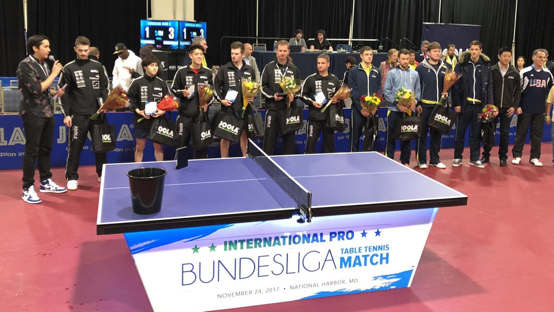 Zum ersten Mal hat die Tischtennis-Bundesliga außerhalb Deutschlands gespielt. Zum ersten Mal hat die Tischtennis-Bundesliga außerhalb Deutschlands gespielt.