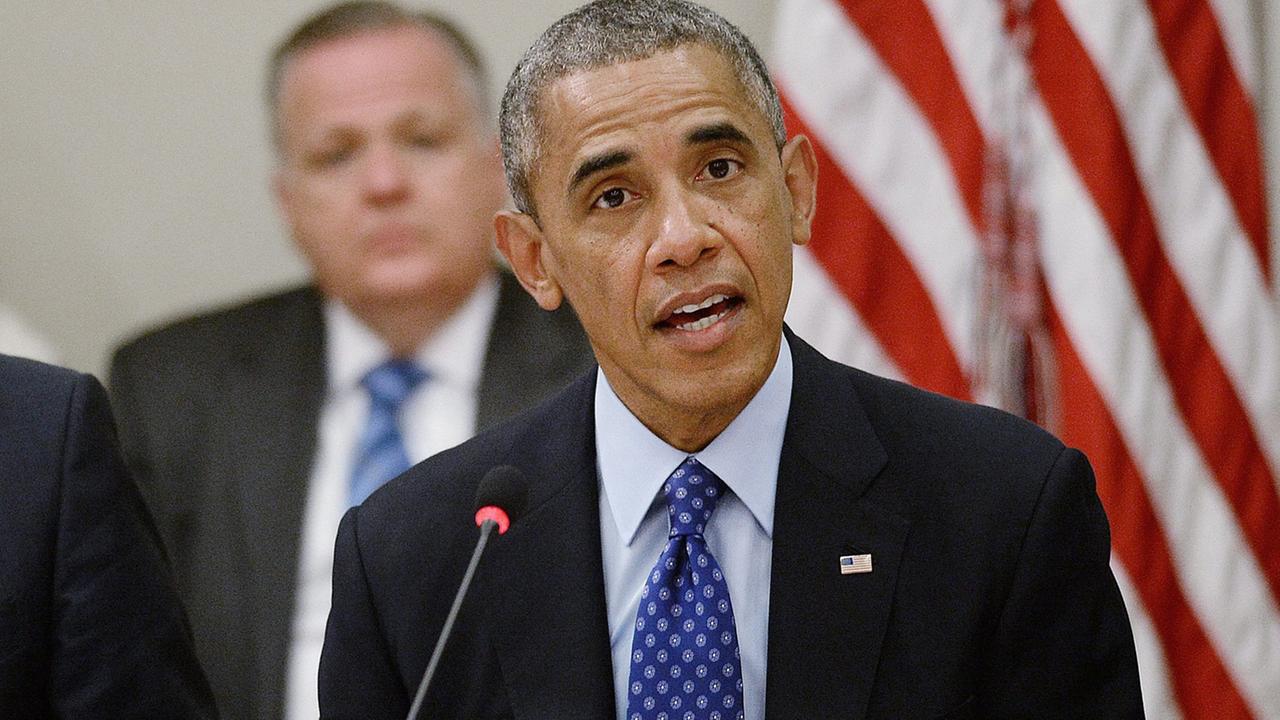Barack Obama bei der Pressekonferenz zum Irak Barack Obama bei der Pressekonferenz zum Irak