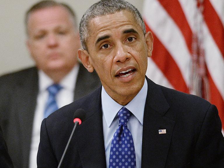 Barack Obama bei der Pressekonferenz zum Irak