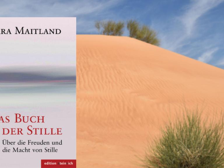 Cover von Sara Maitland "Das Buch der Stille" vor Wüstenhintergrund
