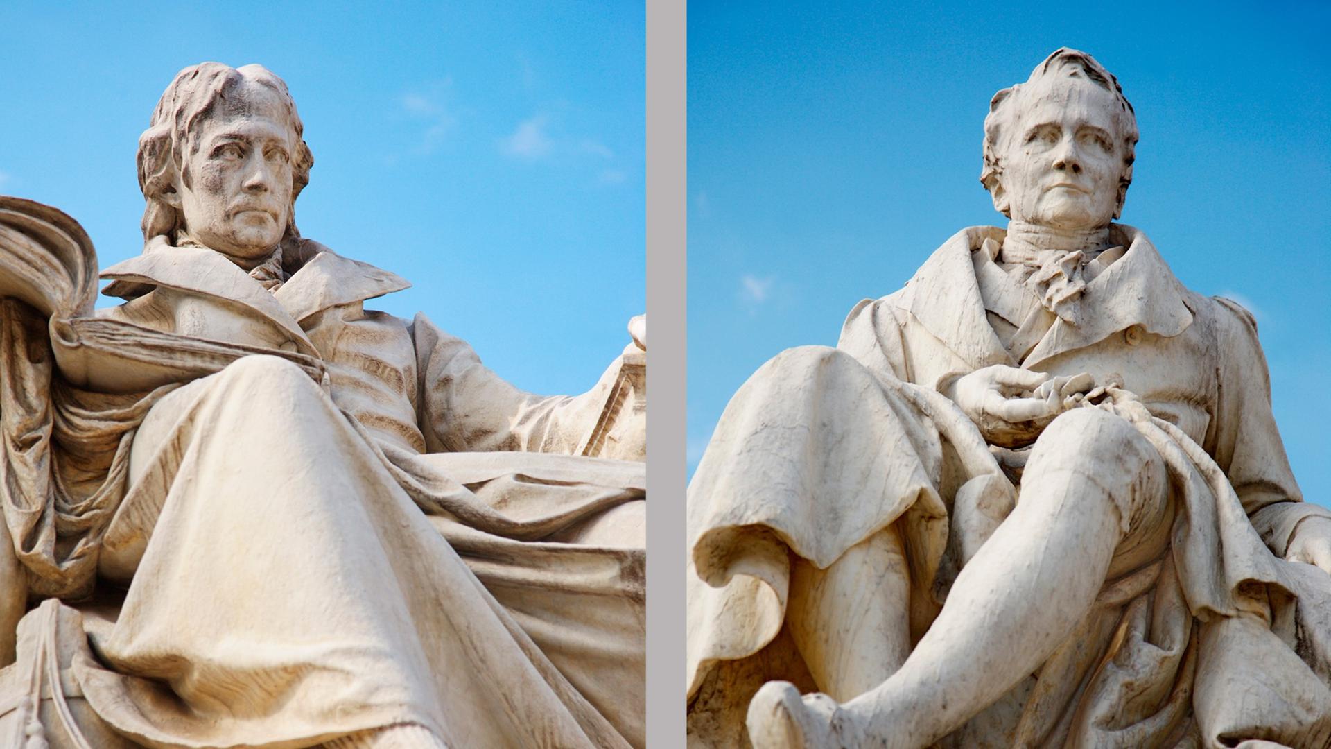 Denkmäler: Alexander (r.) und sein Bruder Wilhelm von Humboldt vor der Humboldt-Universität in Berlin. Denkmäler: Alexander (r.) und sein Bruder Wilhelm von Humboldt vor der Humboldt-Universität in Berlin.