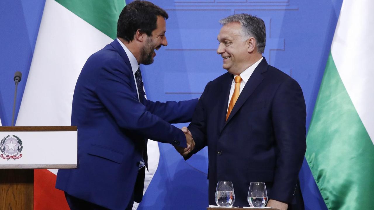 Matteo Salvini (l.) und Viktor Orban