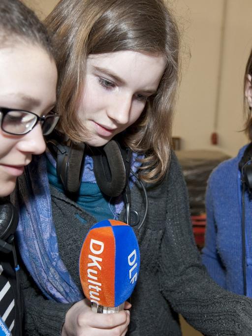Schüler beim Deutschlandradio