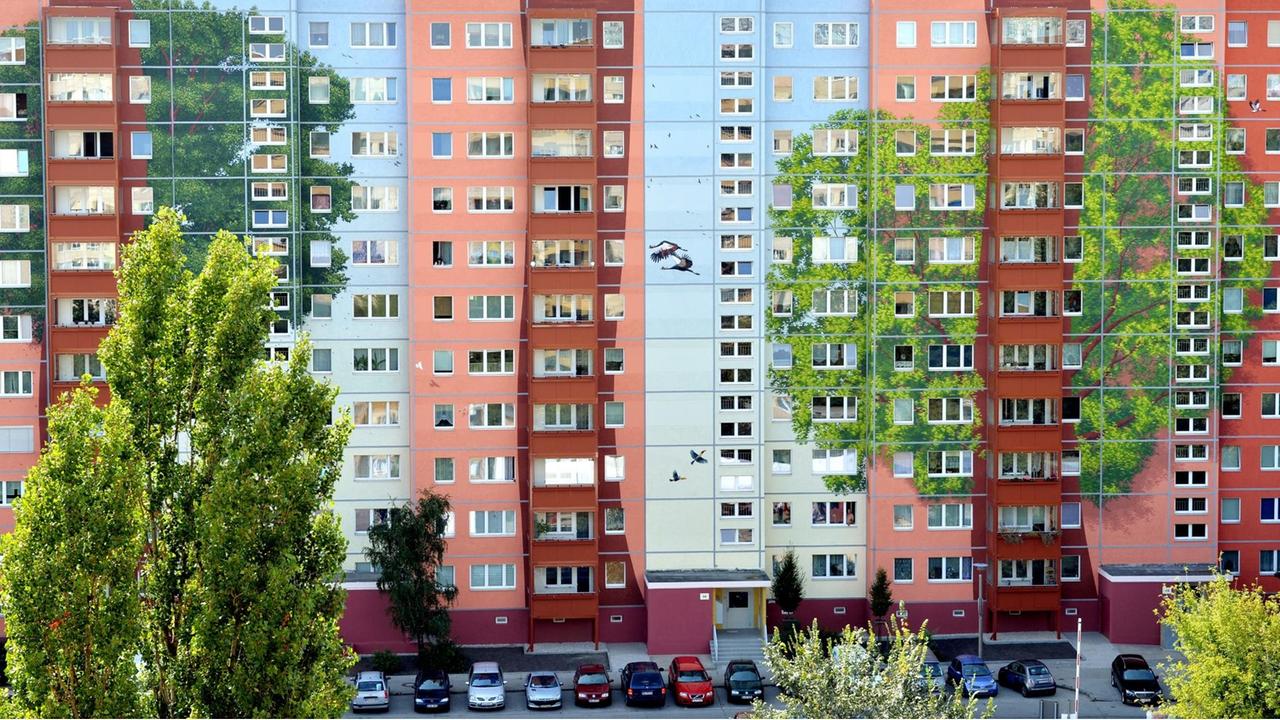 Ein bunt gestalteter Plattenbau Ein bunt gestalteter Plattenbau
