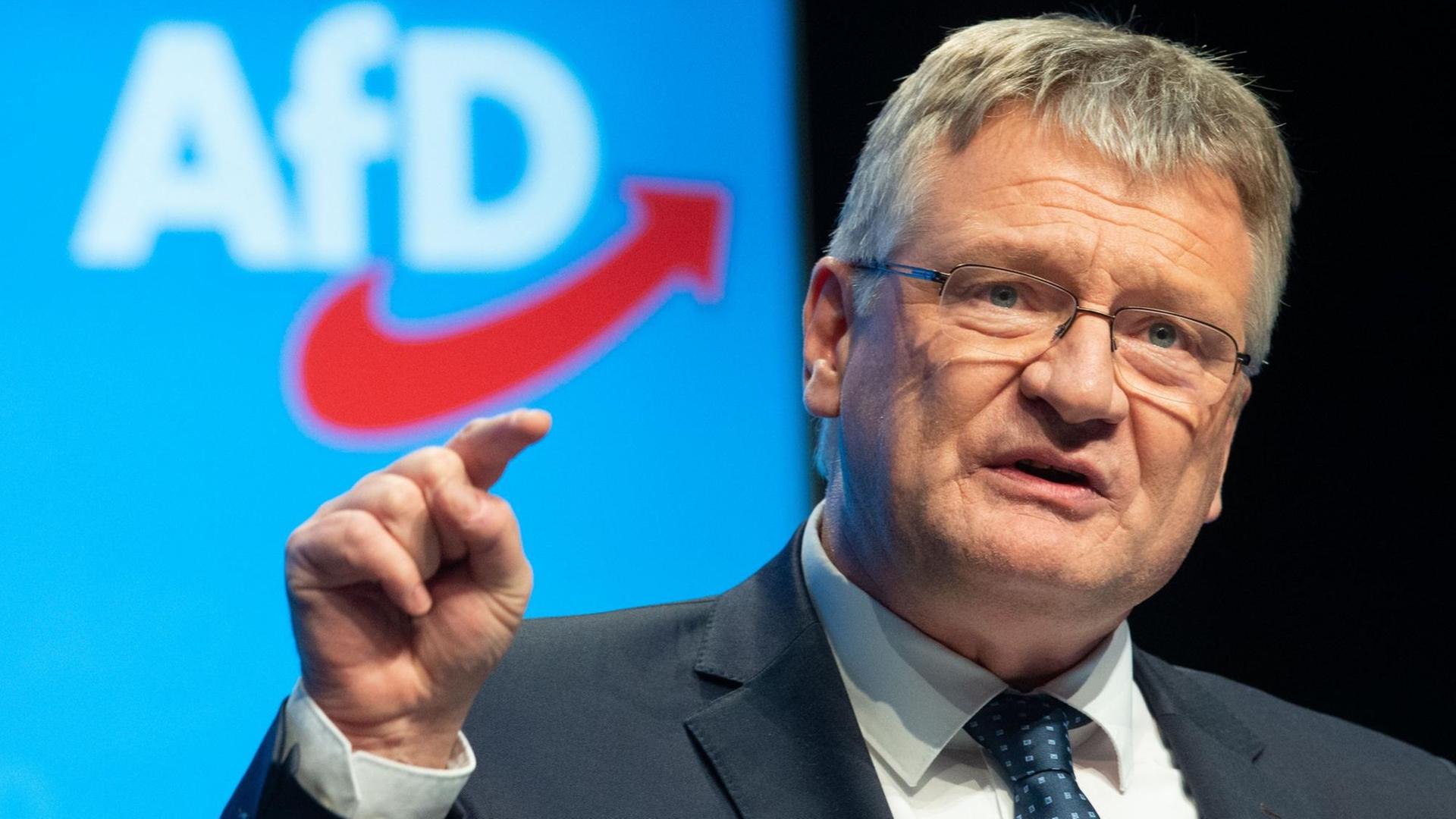 Jörg Meuthen, Bundessprecher der AfD, spricht 2019 beim Parteitag in Braunschweig. Jörg Meuthen, Bundessprecher der AfD, spricht 2019 beim Parteitag in Braunschweig.