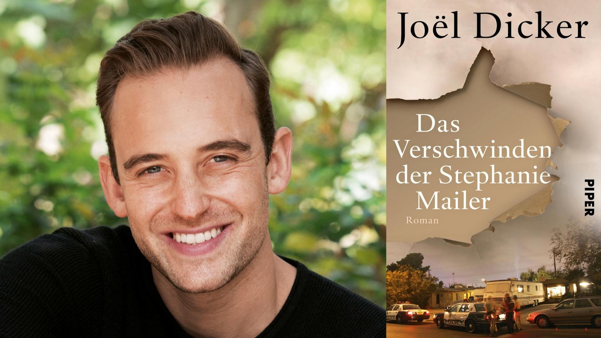 Zu sehen ist der Autor Joël Dicker und das Cover seiner Romans "Das Verschwinden der Stephanie Mailer". Zu sehen ist der Autor Joël Dicker und das Cover seiner Romans "Das Verschwinden der Stephanie Mailer".