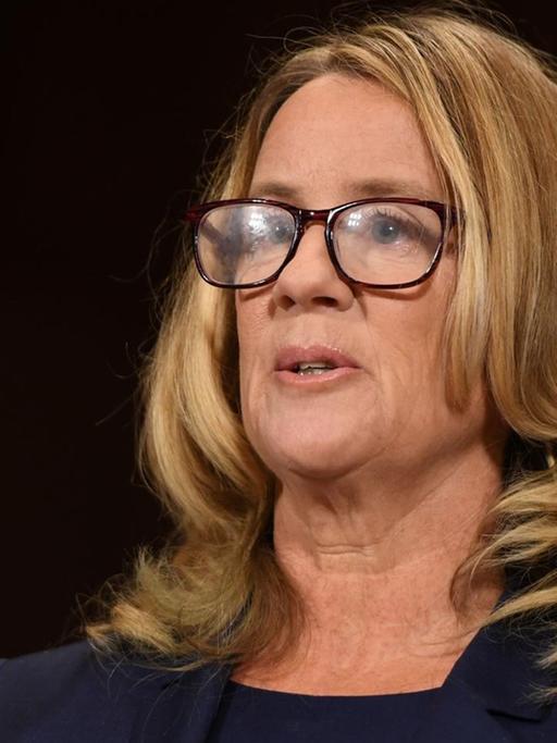 September 27, 2018 - Washington, District of Columbia, U.S. - Christine Blasey Ford, the woman accusing Supreme Court nominee Brett Kavanaugh of sexually assaulting her at a party 36 years ago, testifies during his US Senate Judiciary Committee confirmation hearing on Capitol Hill in Washington, DC, September 27, 2018 |