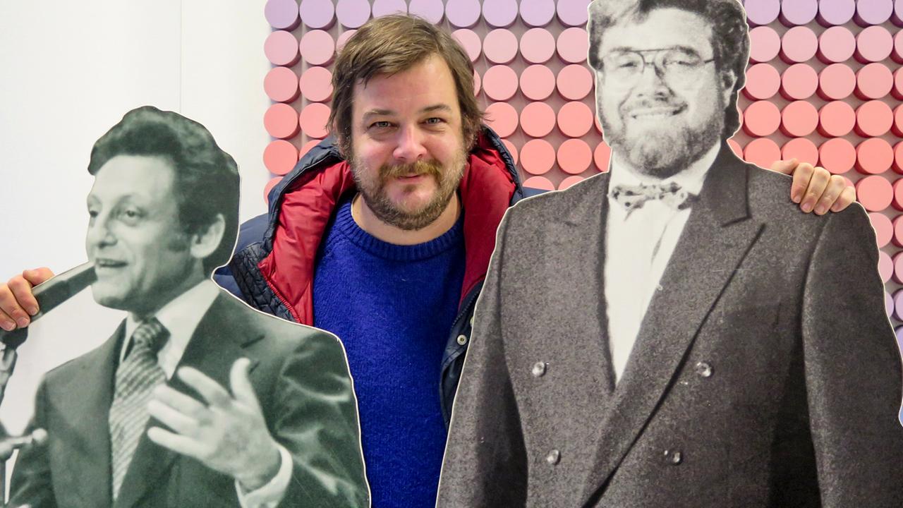 Musiker und Komponist Carsten Meyer - besser bekannt als Erobique - zwischen zwei seiner Vorbilder: Hans Rosenthal und Horst Jankowski. Musiker und Komponist Carsten Meyer - besser bekannt als Erobique - zwischen zwei seiner Vorbilder: Hans Rosenthal und Horst Jankowski.