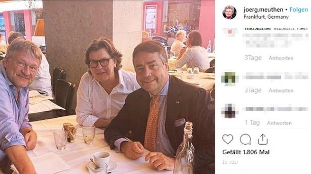 Hans Joachim Mendig auf dem Instagram-Kanal des AfD-Politikers Jörg Meuthen. Hans Joachim Mendig auf dem Instagram-Kanal des AfD-Politikers Jörg Meuthen.