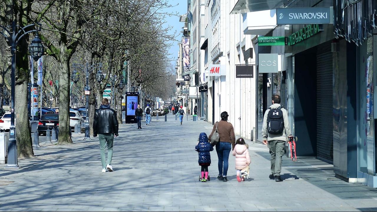 Menschenleere Kö in Düsseldorf Menschenleere Kö in Düsseldorf
