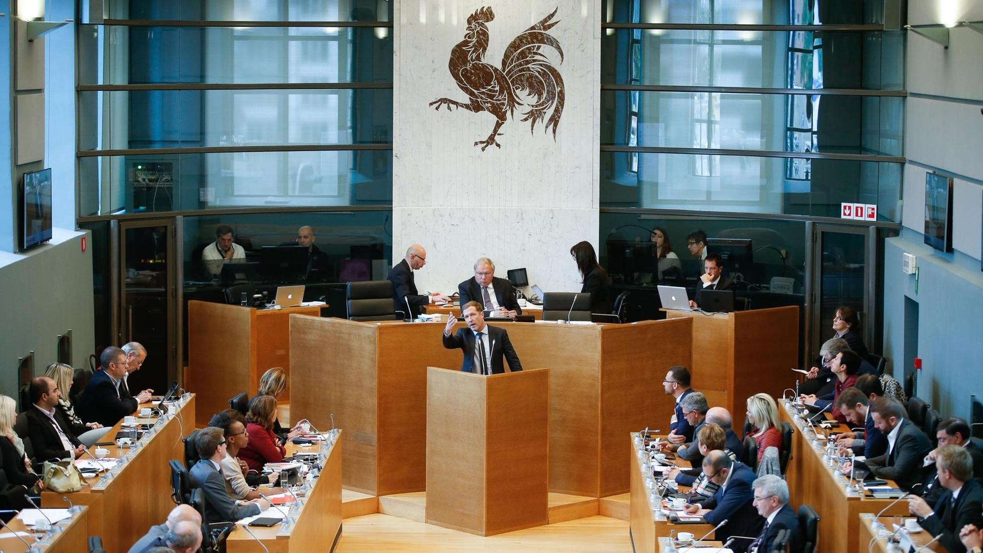 Das wallonische Regionalparlament hat sich gegen das Freihandelsabkommen CETA ausgesprochen (14.10.2016). Das wallonische Regionalparlament hat sich gegen das Freihandelsabkommen CETA ausgesprochen (14.10.2016).