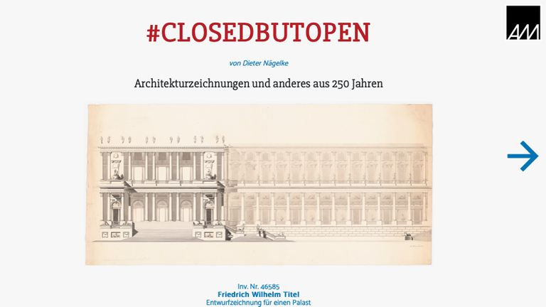 Screenshot des Angebots des Architekturmuseums der TU Berlin. Screenshot des Angebots des Architekturmuseums der TU Berlin.