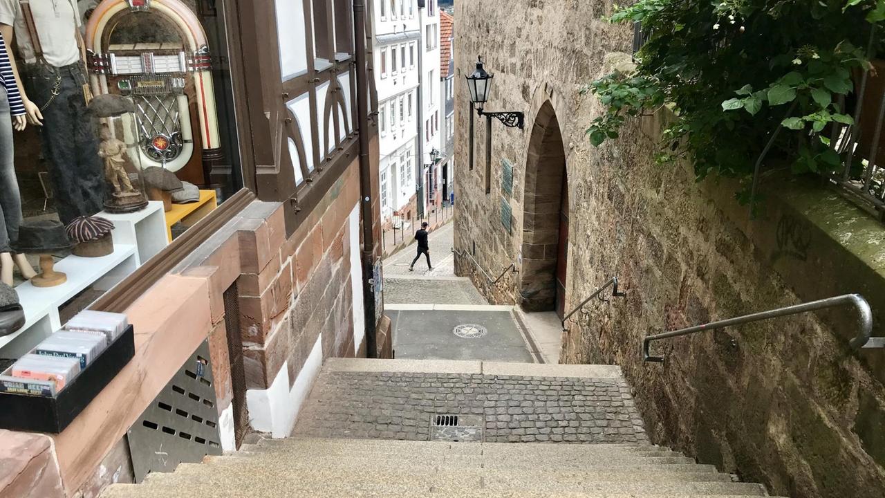 Treppe in der Marburger Oberstadt. Treppe in der Marburger Oberstadt.