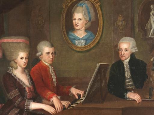 Die Familie Mozart, Gemälde von Johann Nepomuk della Croce, 1780/81