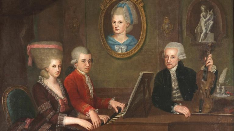 Die Familie Mozart, Gemälde von Johann Nepomuk della Croce, 1780/81 Die Familie Mozart, Gemälde von Johann Nepomuk della Croce, 1780/81
