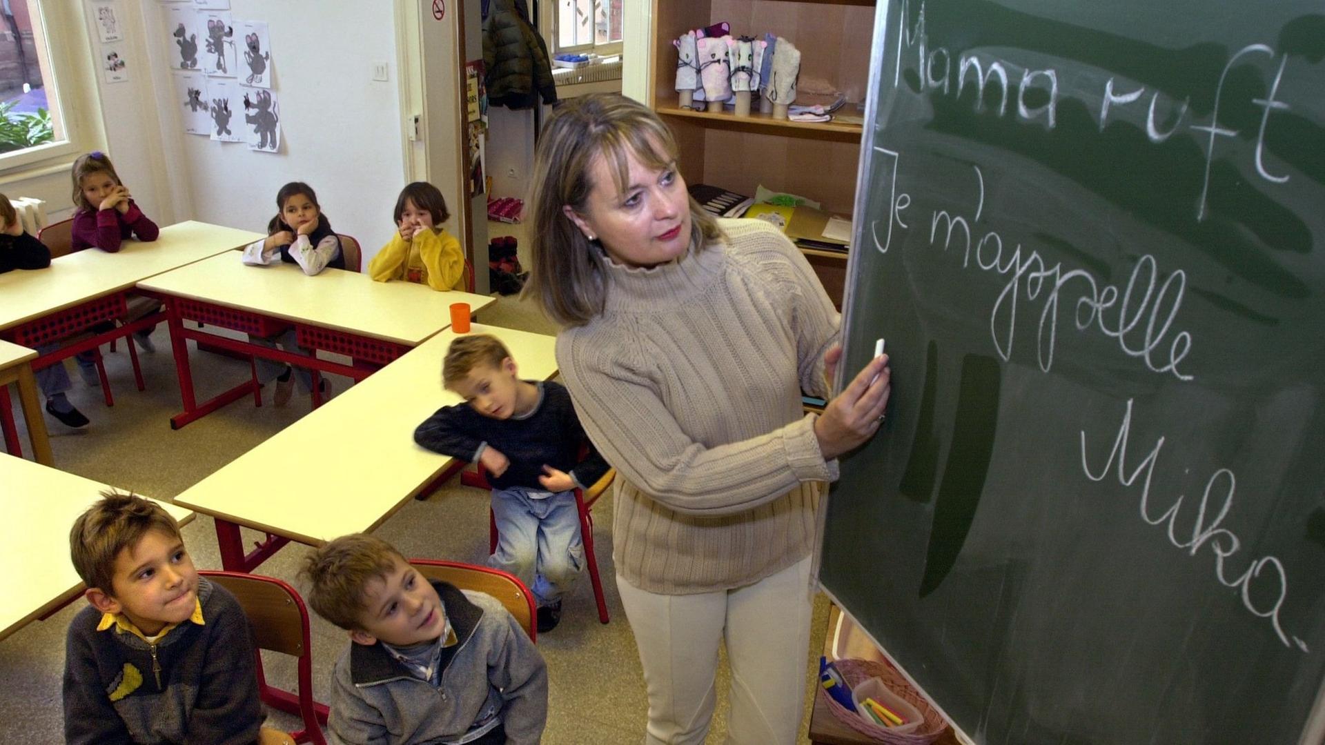 Deutschunterricht in einer französischen Schule. Deutschunterricht in einer französischen Schule.
