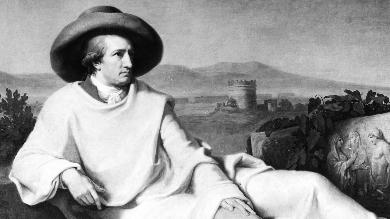 "Goethe in der Campagna", das bekannteste Gemälde von Johann Heinrich Wilhelm Tischbein zeigt den Dichter Johann Wolfgang von Goethe. "Goethe in der Campagna", das bekannteste Gemälde von Johann Heinrich Wilhelm Tischbein zeigt den Dichter Johann Wolfgang von Goethe.