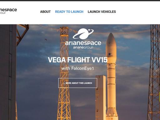 Kein Video vom Vega-Fehlstart: Beim Flug VV15 bietet Arianespace nur allgemeine Informationen