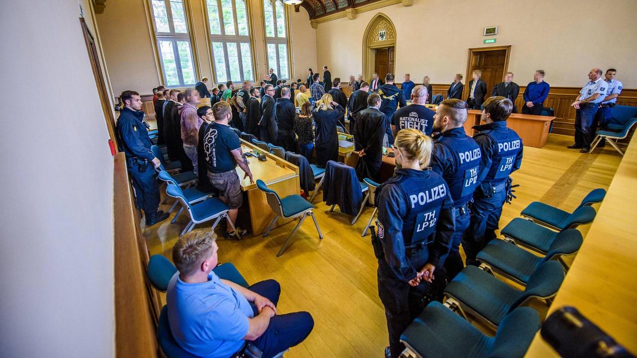 Blick in den Gerichtssaal im "Ballstädt-Prozess" am 24. Mai 2017 im Thüringer Landgericht. Blick in den Gerichtssaal im "Ballstädt-Prozess" am 24. Mai 2017 im Thüringer Landgericht.